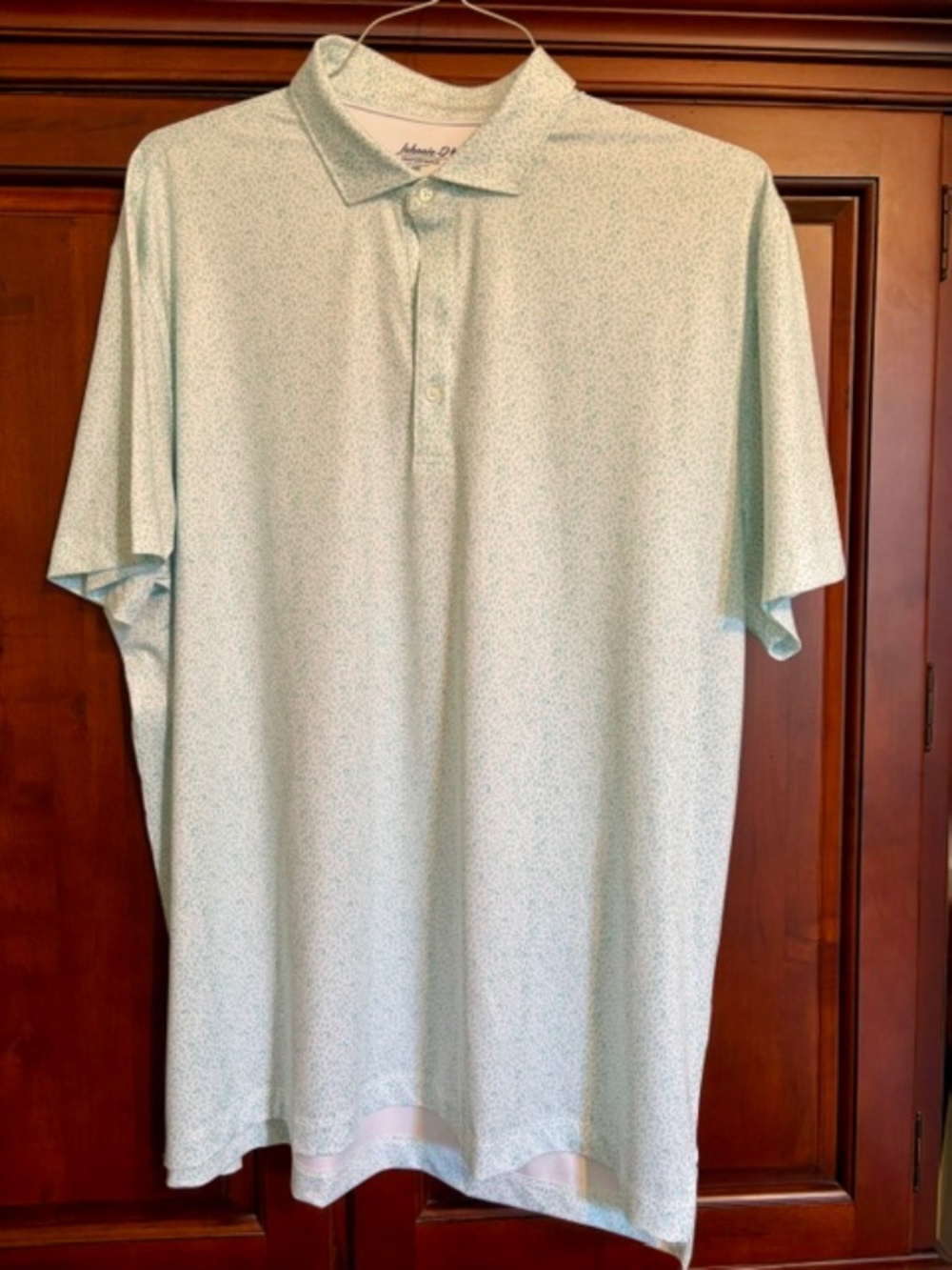 Johnnie O Men's Performance Polo Like New XL Green and White